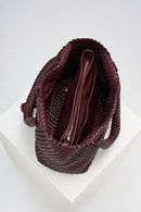 Saskia Woven Tote - Cherry