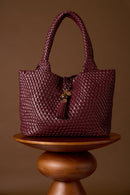 Saskia Woven Tote - Cherry