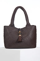 Saskia Woven Tote - Chocolate