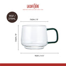 Glass Mug Set of 2 - Green Handle