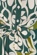 Isabella Tie Front Dress - Green Floral