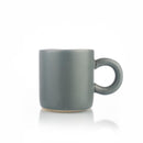 Mug - Grey Matt Espresso with Round Handle