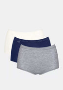Basic 3 Pack Maxi Brief - Navy, Grey & Ecru