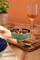 Indigo Chevron Stoneware Nibble Bowl - 12cm