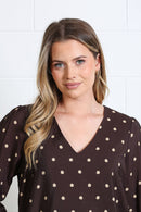 Sophia Polka Dot Top - Chocolate Dot