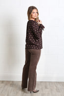 Sophia Polka Dot Top - Chocolate Dot