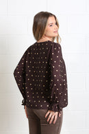 Sophia Polka Dot Top - Chocolate Dot