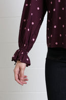 Sophia Polka Dot Top - Burgundy Dot