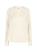 Radia 150 Split Neck Blouse - Cream