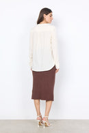Radia 150 Split Neck Blouse - Cream