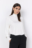 Marica 253 High Neck Blouse - Offwhite