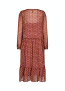 Taimi Split Neck Dress - Shadow Rose