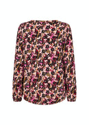 Talena Split Neck Blouse - Cardinal