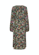 Tasia All Over Print Dress - Shady Green