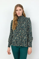 Tasmin High Neck Blouse - Shady Green