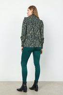 Tasmin High Neck Blouse - Shady Green