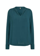 Radia 150 Split Neck Blouse - Shady Green