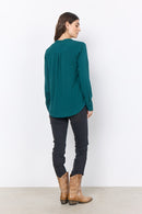 Radia 150 Split Neck Blouse - Shady Green