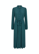 Tabita Shirt Collar Dress - Shady Green