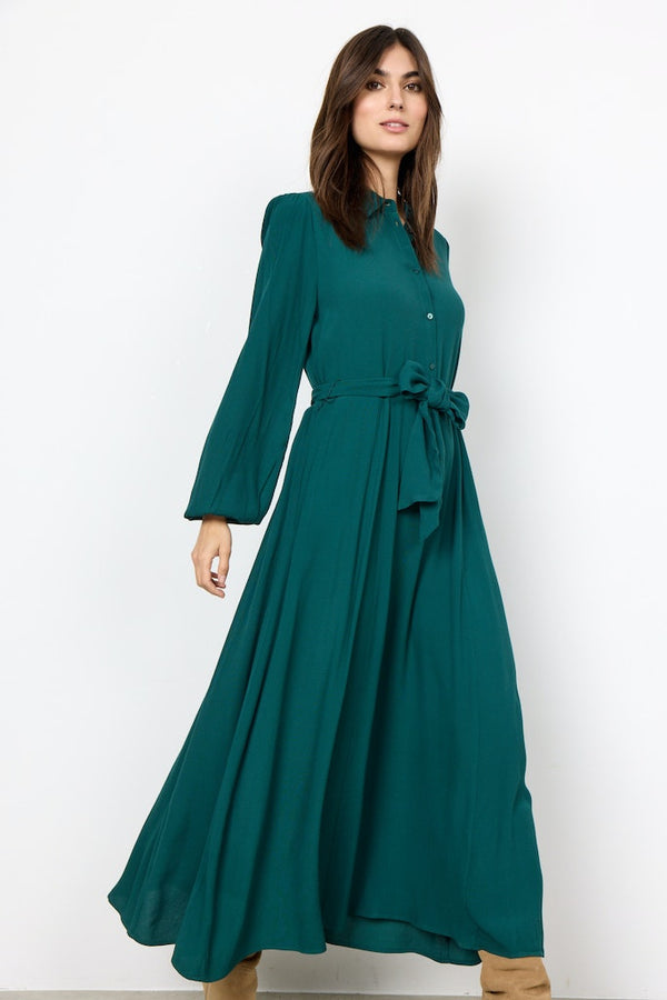 Tabita Shirt Collar Dress - Shady Green