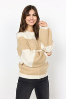 Gunna 5 Round Neck Jumper - Cream Melange