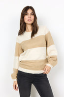 Gunna 5 Round Neck Jumper - Cream Melange