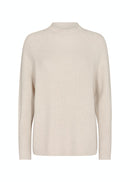 Kanita Round Neck Rib Jumper - Cream Melange