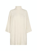 Nessie High Neck Long Jumper - Cream Melange