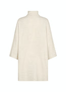 Nessie High Neck Long Jumper - Cream Melange