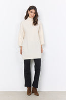 Nessie High Neck Long Jumper - Cream Melange