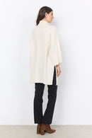 Nessie High Neck Long Jumper - Cream Melange
