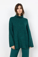 Gunna 6 Polo Neck Jumper - Shady Green Melange
