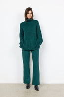 Gunna 6 Polo Neck Jumper - Shady Green Melange