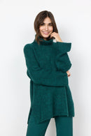 Gunna 6 Polo Neck Jumper - Shady Green Melange