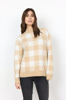Teona 1 Check Jumper - Sand Melange