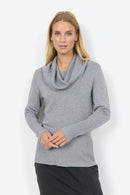 Dollie Shawl Collar Jumper - Grey Melange