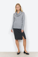 Dollie Shawl Collar Jumper - Grey Melange