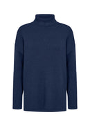 Kanita 8 Roll Neck Jumper - Blue Iris Melange