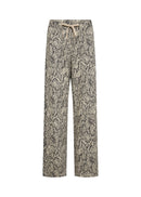 Violet 4 Snakeskin Print Trouser - Cream Combi