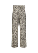 Violet 4 Snakeskin Print Trouser - Cream Combi