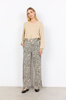 Violet 4 Snakeskin Print Trouser - Cream Combi