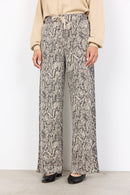 Violet 4 Snakeskin Print Trouser - Cream Combi