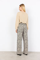 Violet 4 Snakeskin Print Trouser - Cream Combi