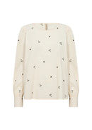 Viben 2 Round Neck Blouse - Cream Combi