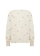 Viben 2 Round Neck Blouse - Cream Combi