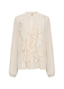 Naia 1 Front Frills Shirt - Cream