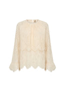 Vahida 1 Lace Pattern Blouse - Cream