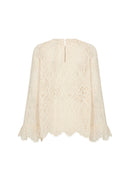 Vahida 1 Lace Pattern Blouse - Cream