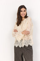 Vahida 1 Lace Pattern Blouse - Cream