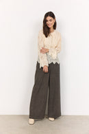 Vahida 1 Lace Pattern Blouse - Cream